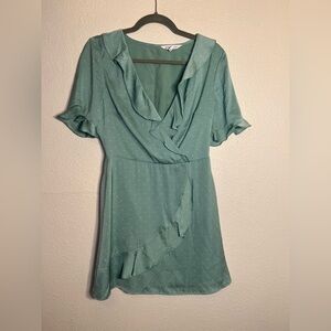 BCBGeneration faux wrap polka dot mini dress Small